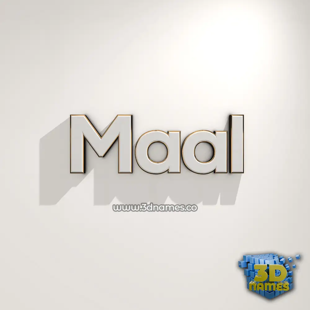 maal in White Logo Warm style - 3D name wallpaper