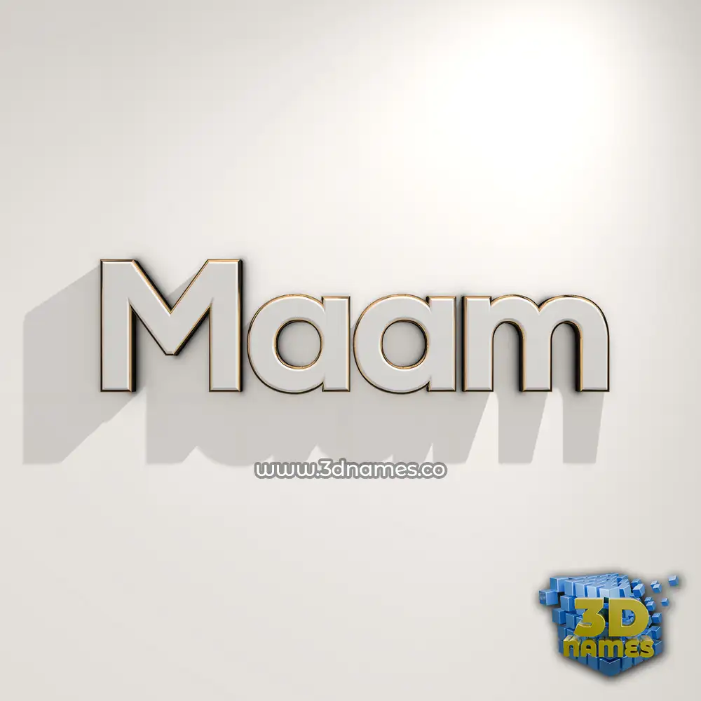 maam in White Logo Warm style - 3D name wallpaper