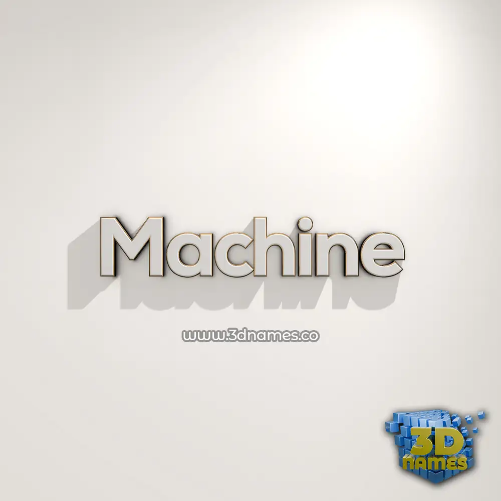 machine in White Logo Warm style - 3D name wallpaper