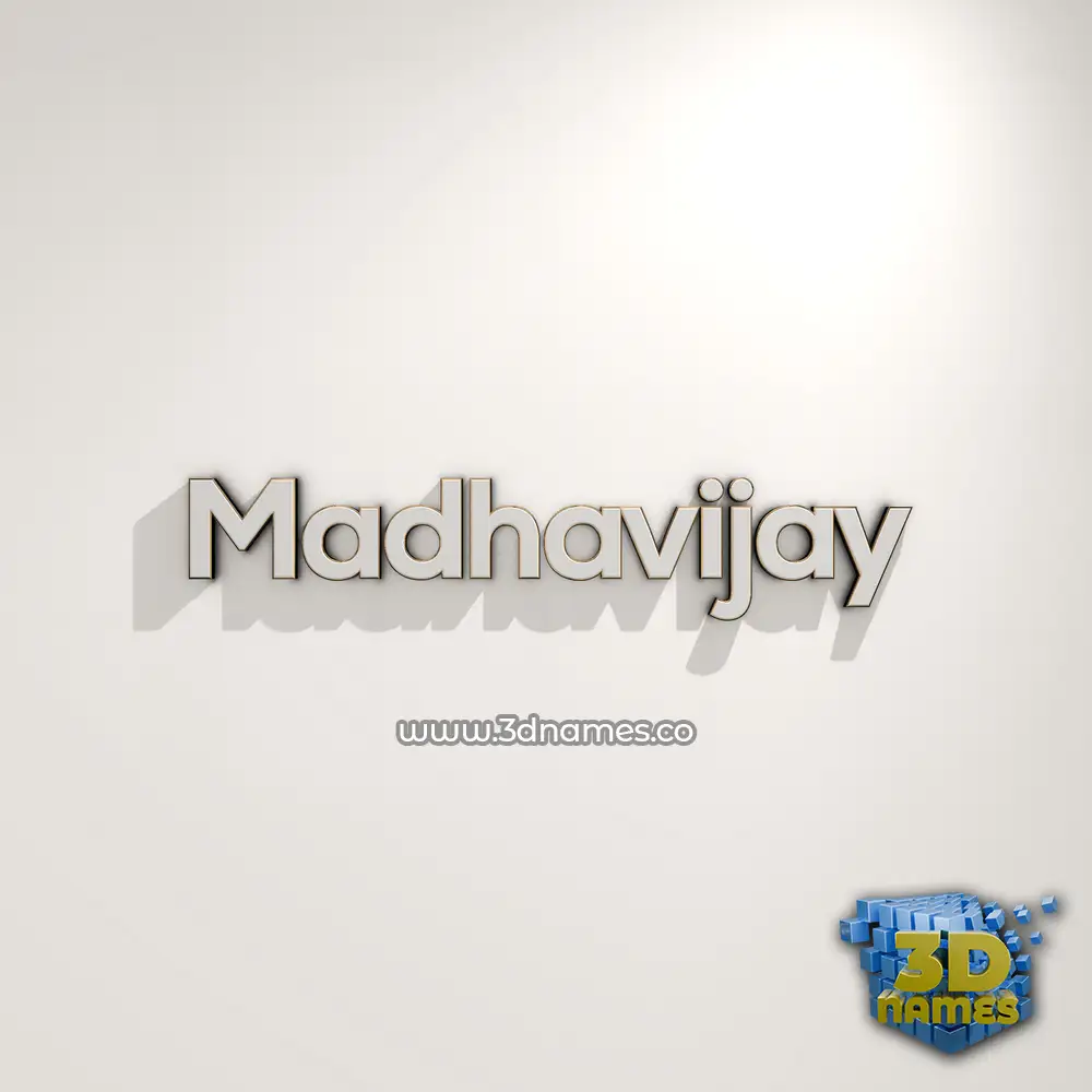 madhavijay in White Logo Warm style - 3D name wallpaper