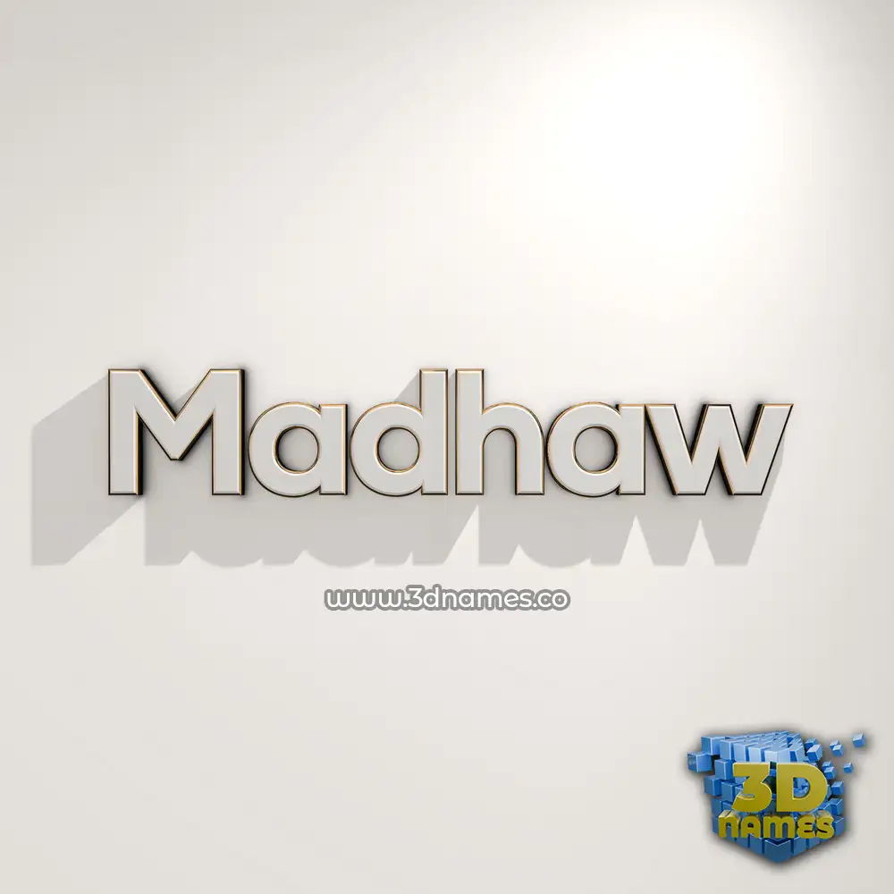 madhaw in White Logo Warm style - 3D name wallpaper