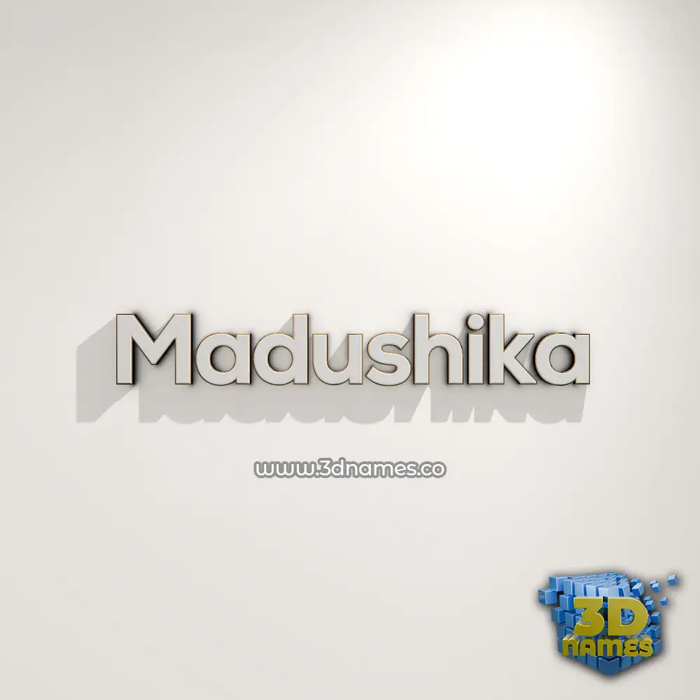 madushika in White Logo Warm style - 3D name wallpaper