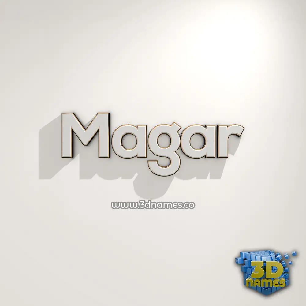 magar in White Logo Warm style - 3D name wallpaper