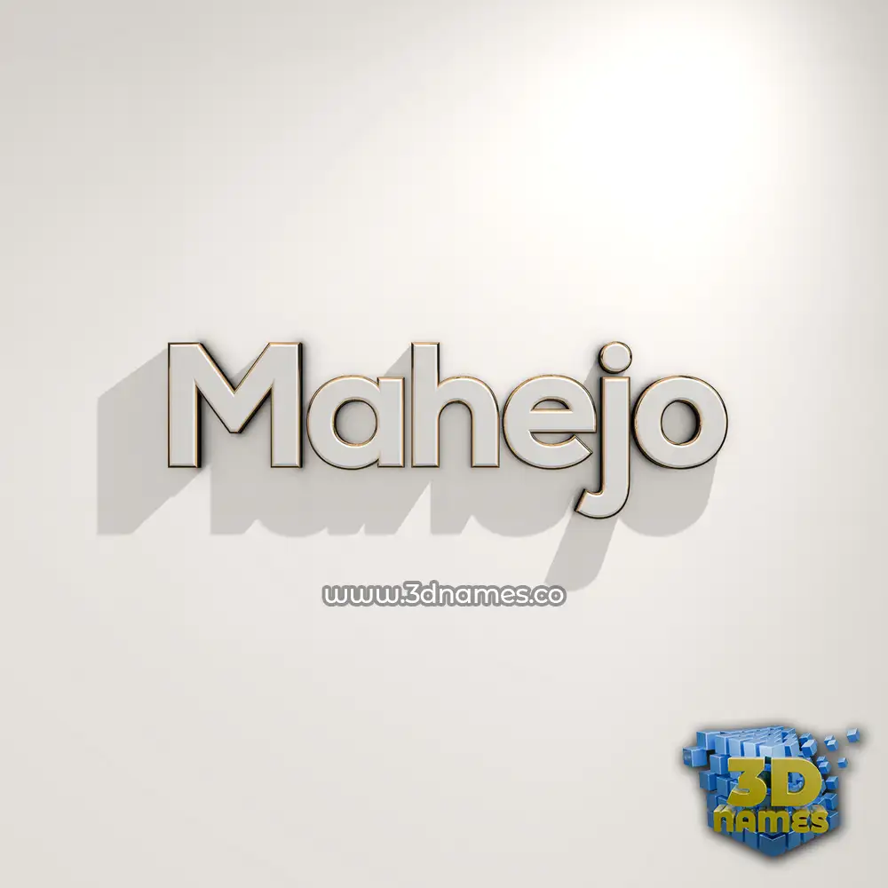 mahejo in White Logo Warm style - 3D name wallpaper