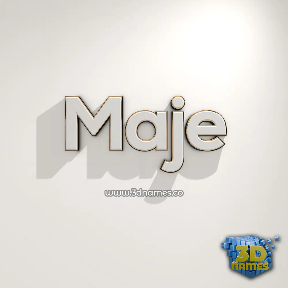 maje in White Logo Warm style - 3D name wallpaper