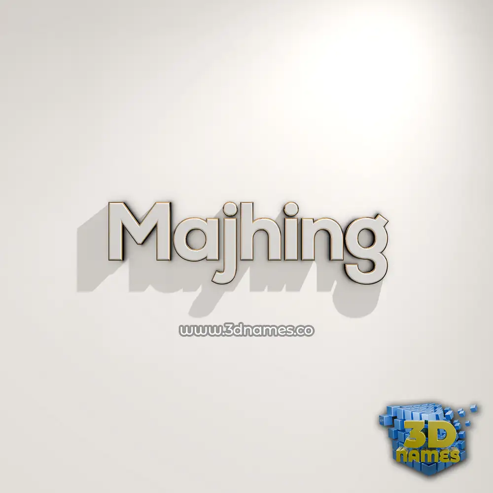majhing in White Logo Warm style - 3D name wallpaper