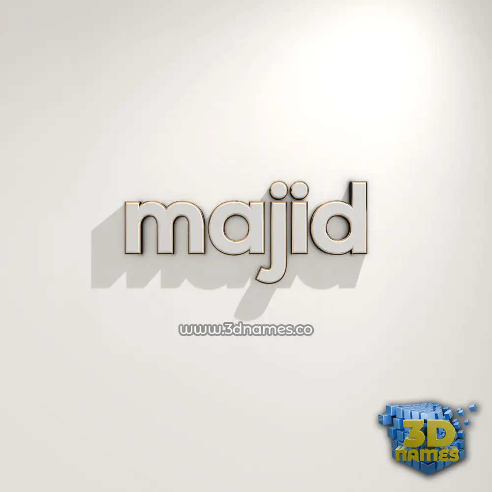 majid in White Logo Warm style - 3D name wallpaper