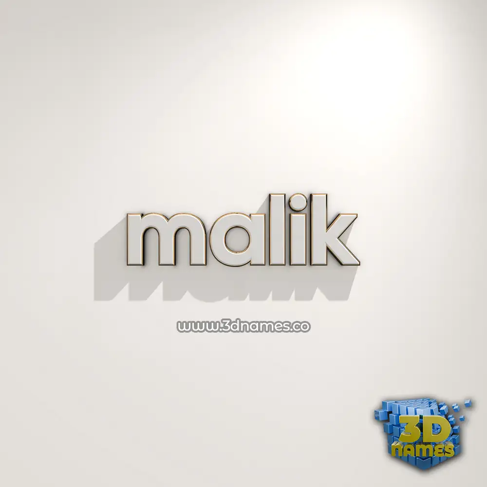 malik in White Logo Warm style - 3D name wallpaper