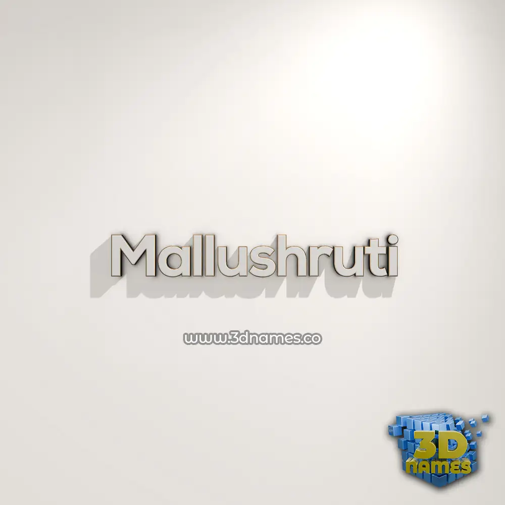 mallushruti in White Logo Warm style - 3D name wallpaper