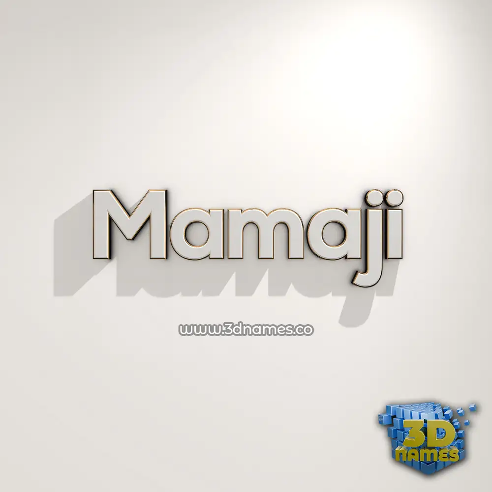 mamaji in White Logo Warm style - 3D name wallpaper