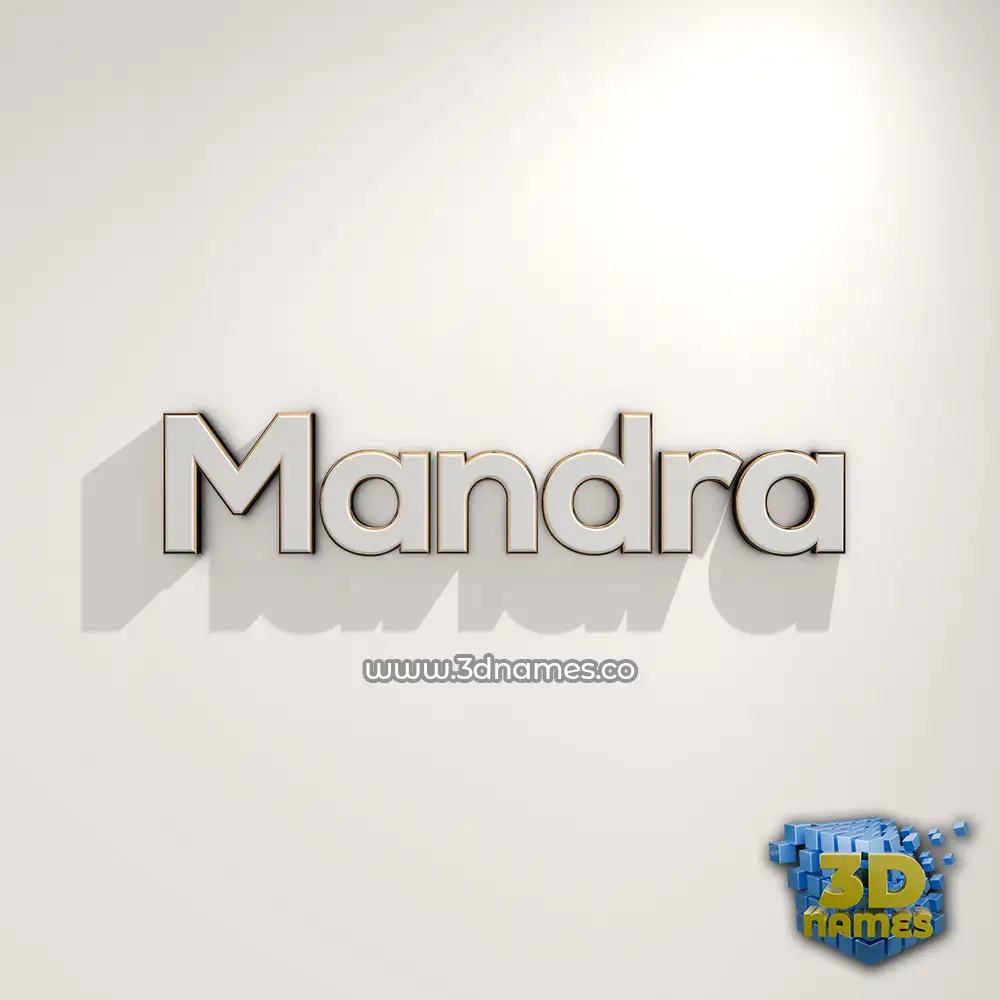 mandra in White Logo Warm style - 3D name wallpaper