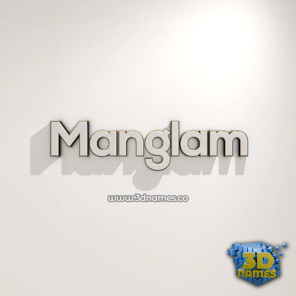 manglam in White Logo Warm style - 3D name wallpaper