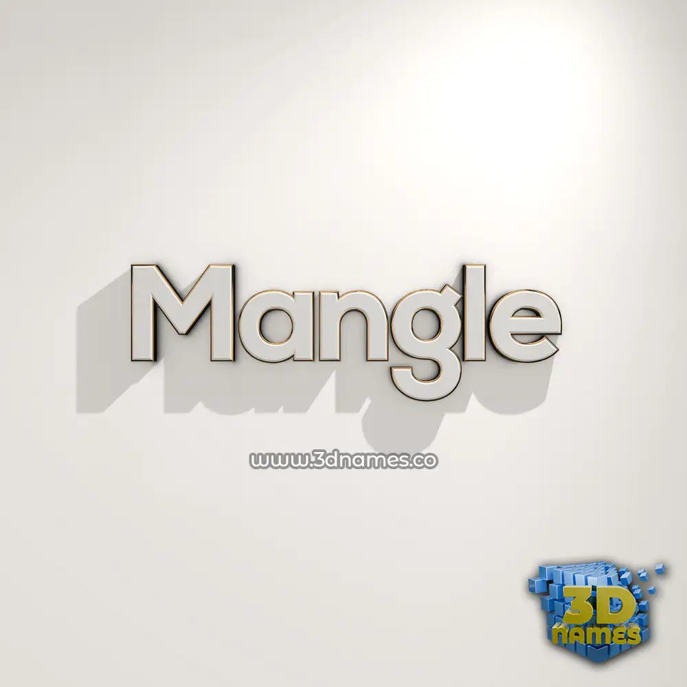 mangle in White Logo Warm style - 3D name wallpaper