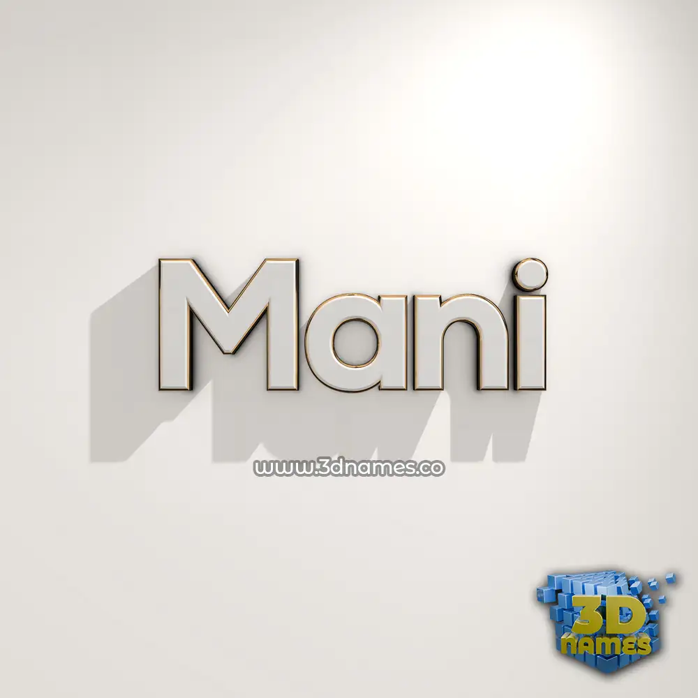 mani in White Logo Warm style - 3D name wallpaper
