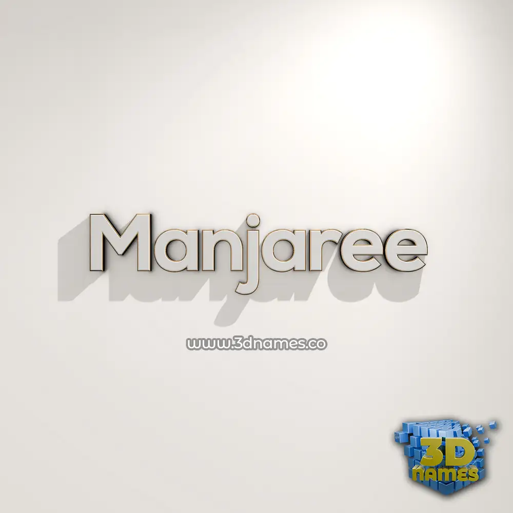 manjaree in White Logo Warm style - 3D name wallpaper