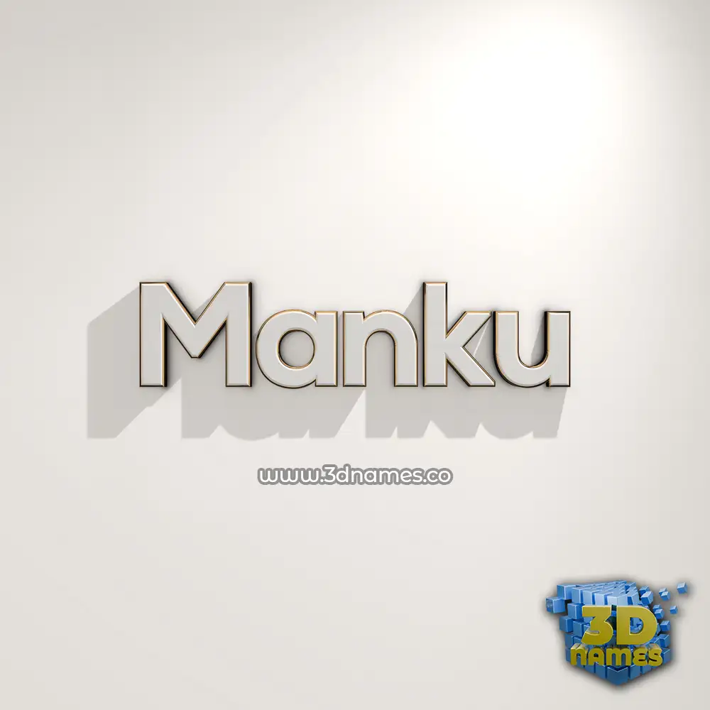 manku in White Logo Warm style - 3D name wallpaper