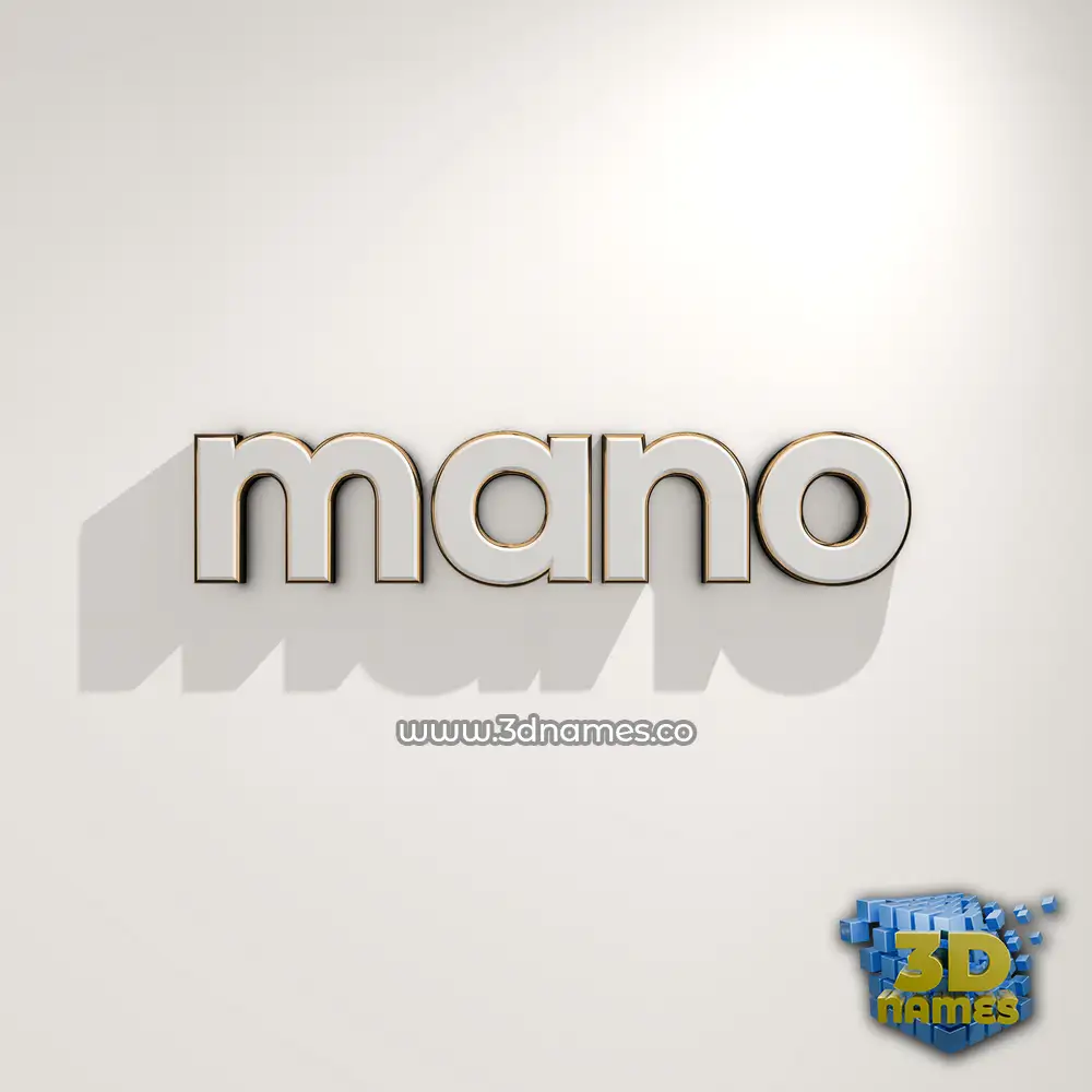 mano in White Logo Warm style - 3D name wallpaper