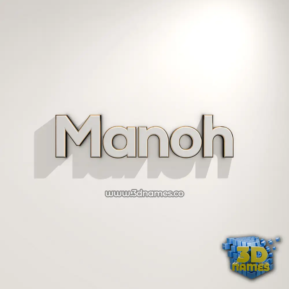 manoh in White Logo Warm style - 3D name wallpaper