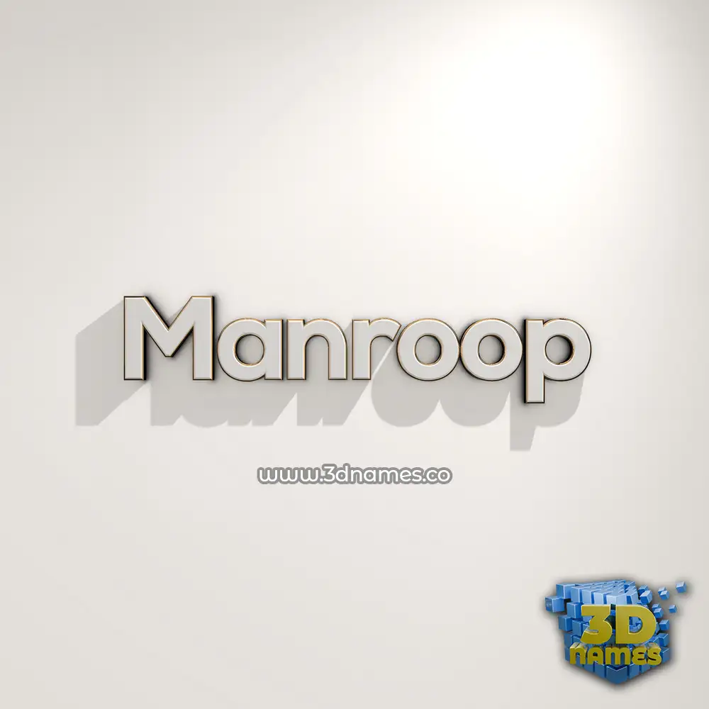 manroop in White Logo Warm style - 3D name wallpaper