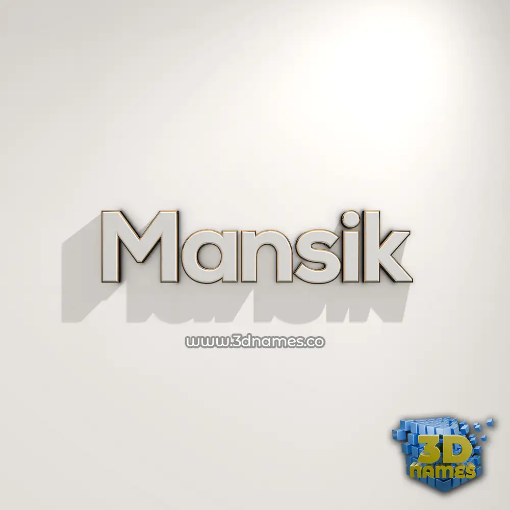 mansik in White Logo Warm style - 3D name wallpaper