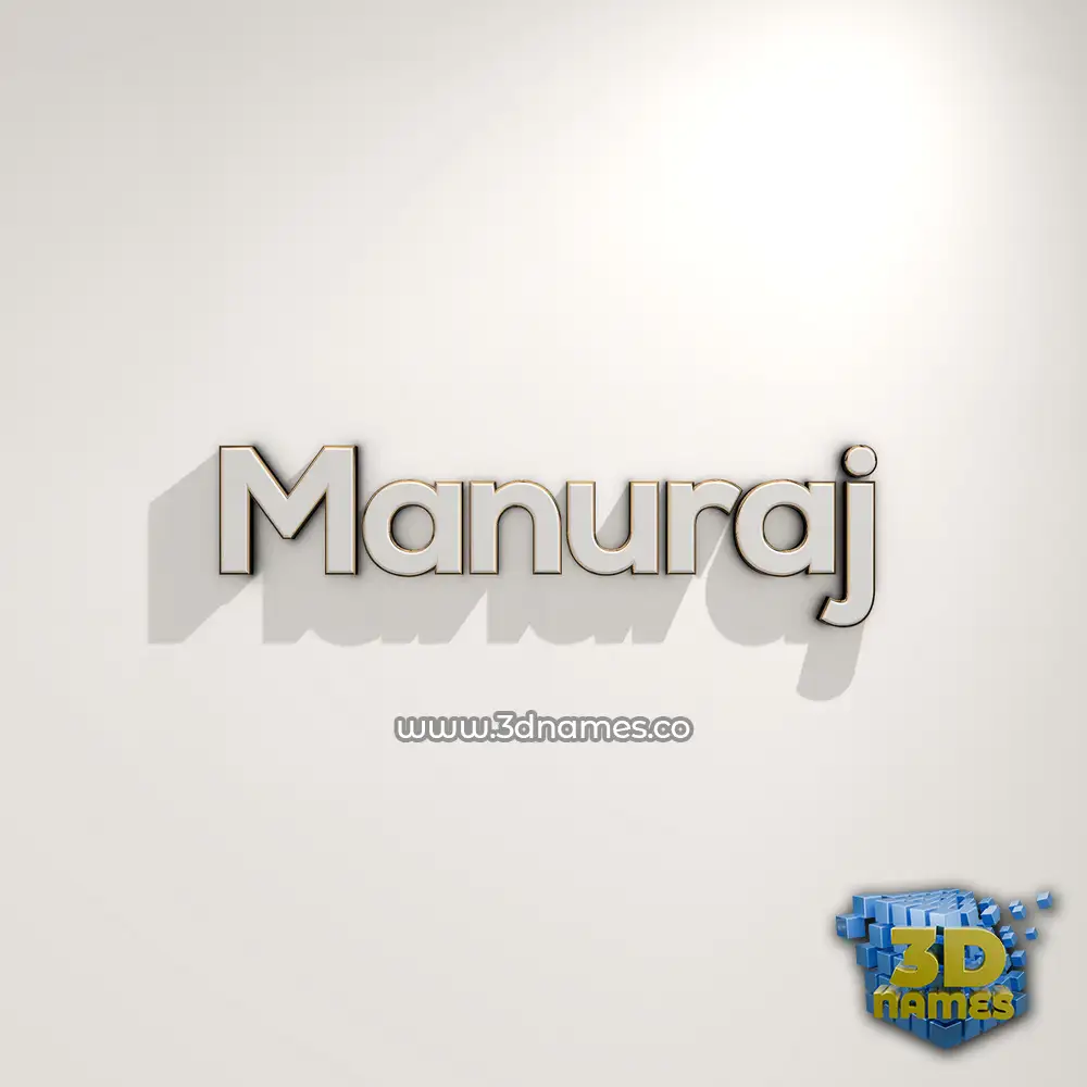 manuraj in White Logo Warm style - 3D name wallpaper