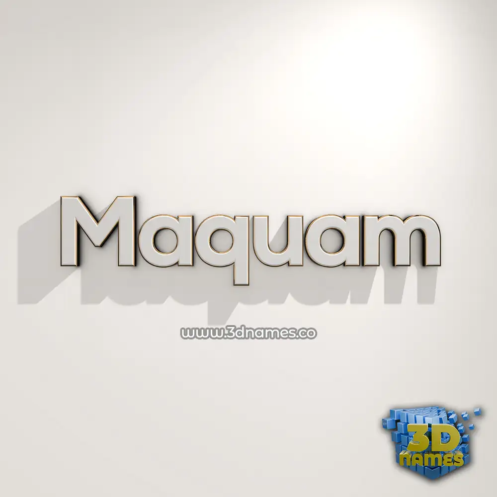 maquam in White Logo Warm style - 3D name wallpaper