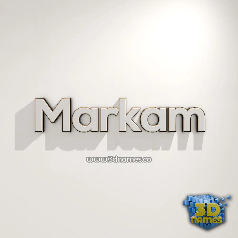 markam in White Logo Warm style - 3D name wallpaper