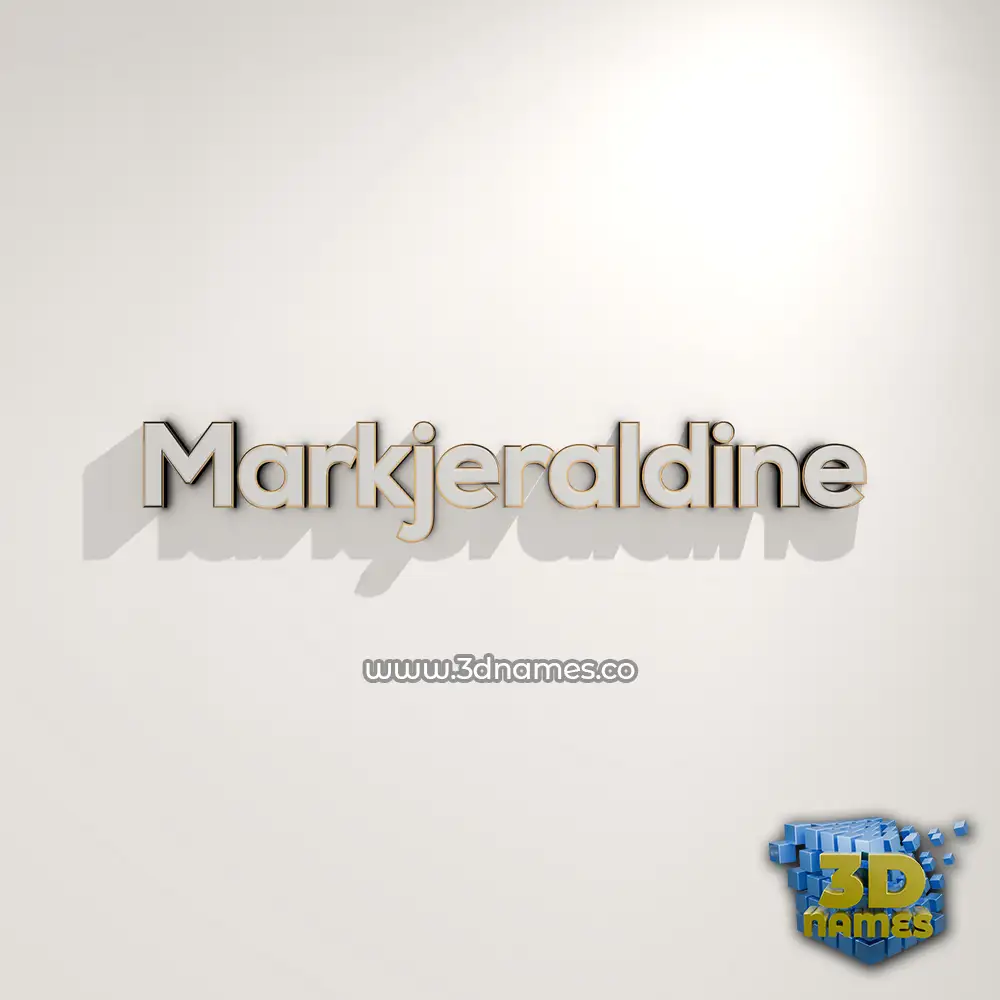 markjeraldine in White Logo Warm style - 3D name wallpaper