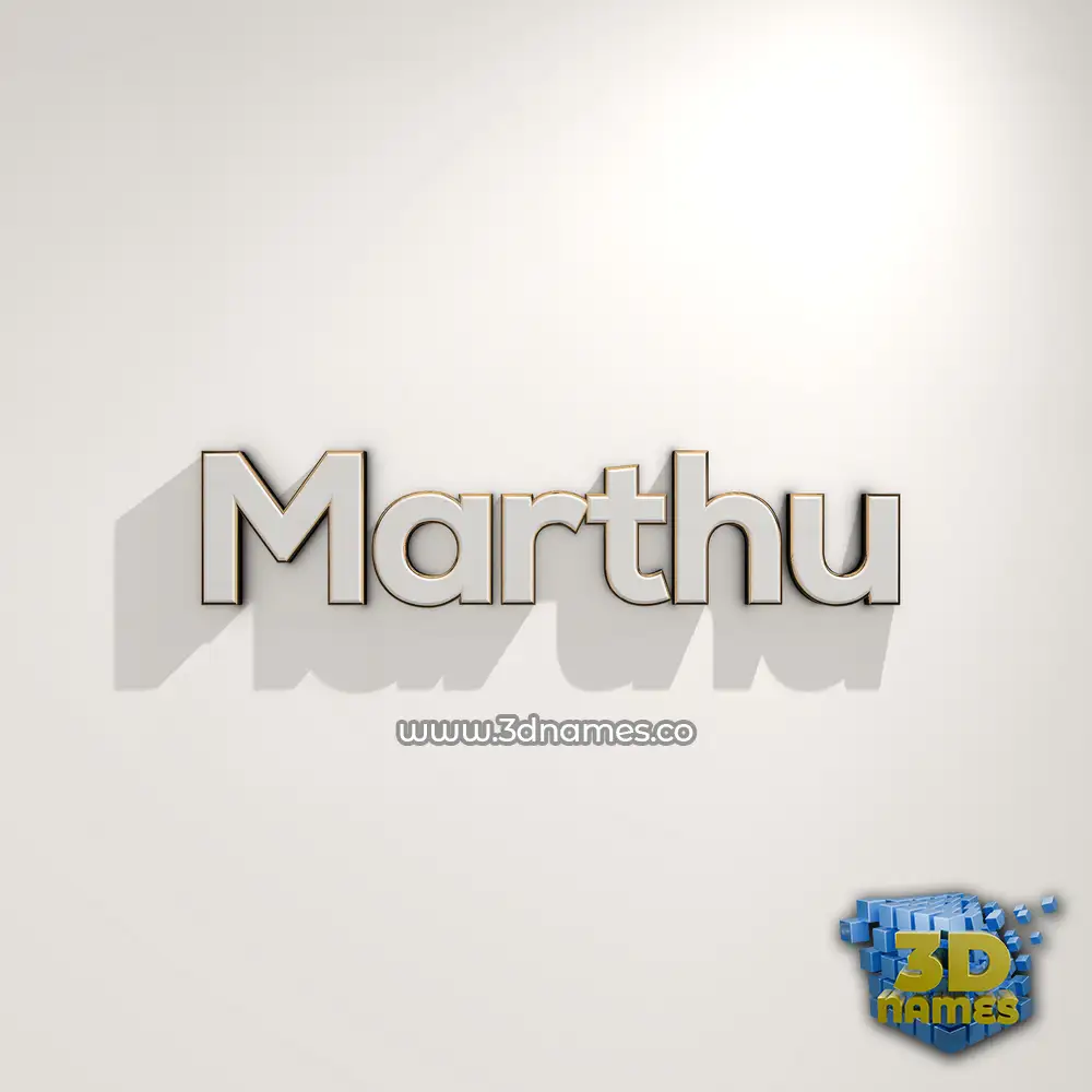marthu in White Logo Warm style - 3D name wallpaper