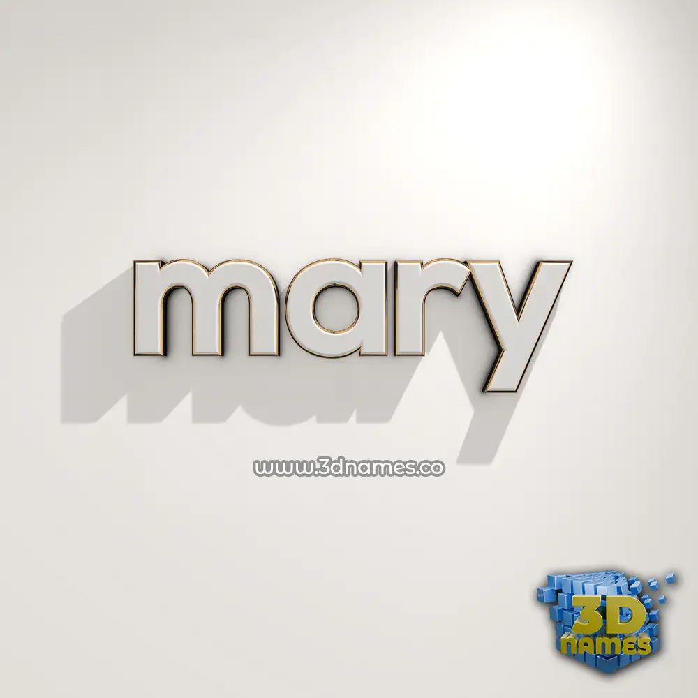mary in White Logo Warm style - 3D name wallpaper