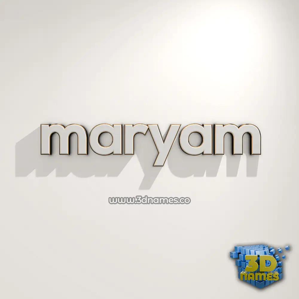 maryam in White Logo Warm style - 3D name wallpaper