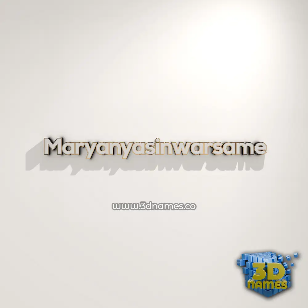 maryanyasinwarsame in White Logo Warm style - 3D name wallpaper