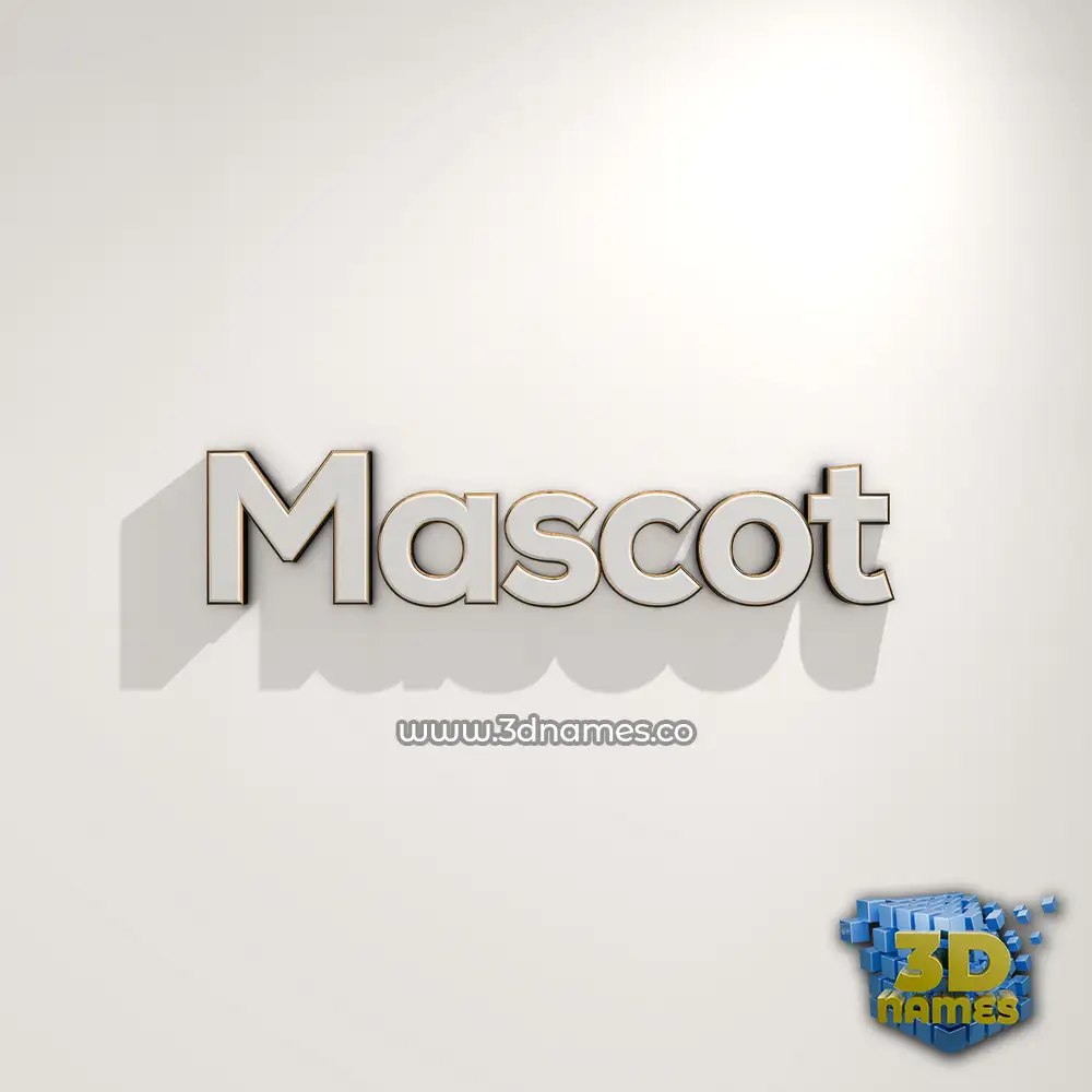 mascot in White Logo Warm style - 3D name wallpaper