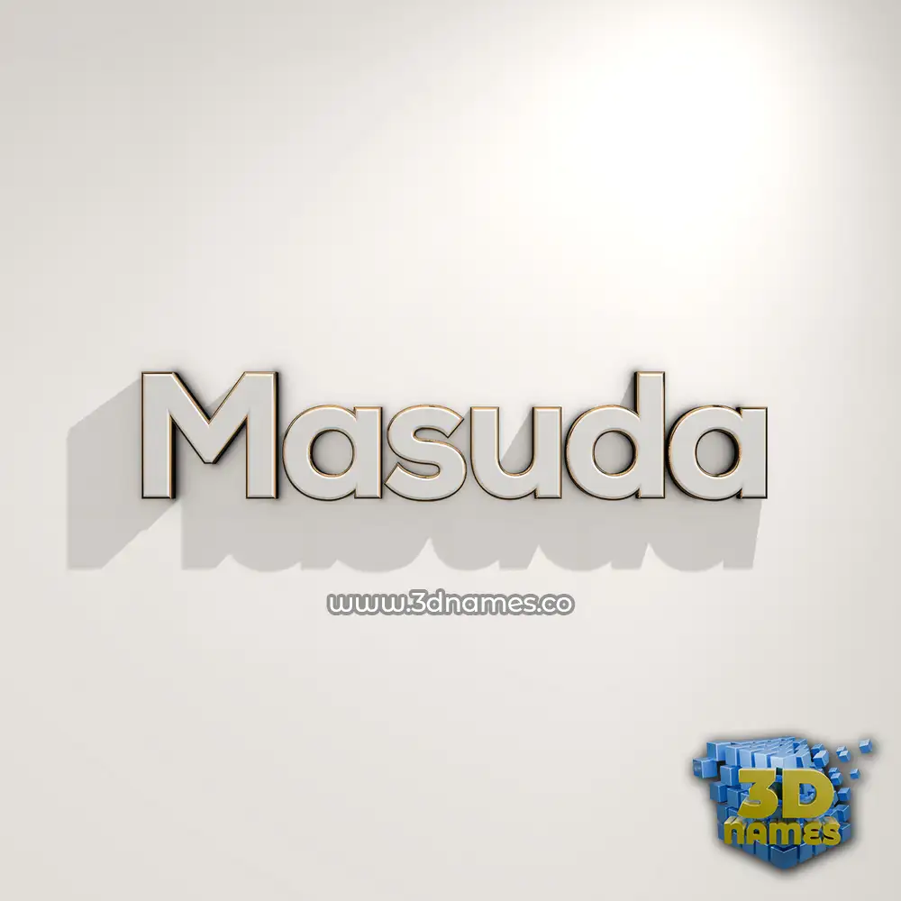 masuda in White Logo Warm style - 3D name wallpaper