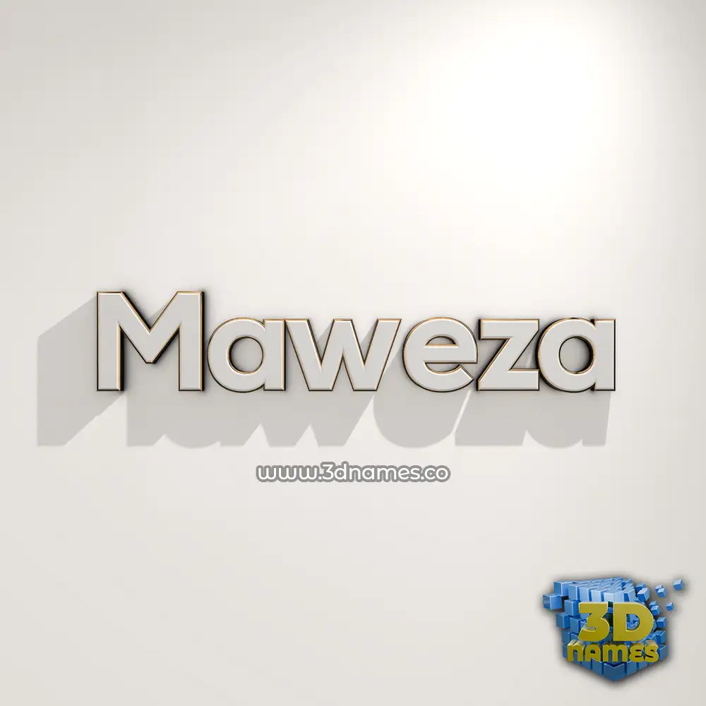 maweza in White Logo Warm style - 3D name wallpaper