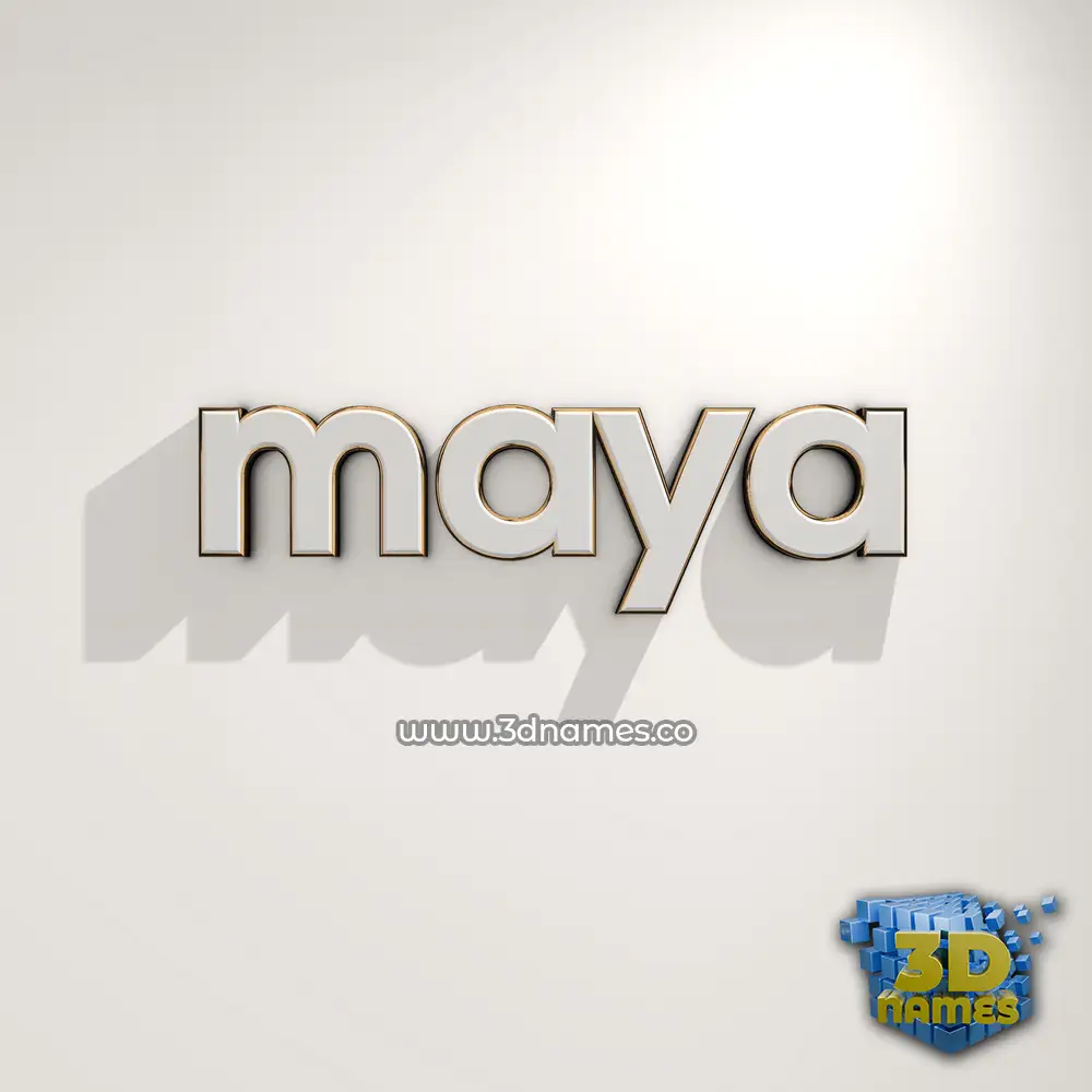 maya in White Logo Warm style - 3D name wallpaper