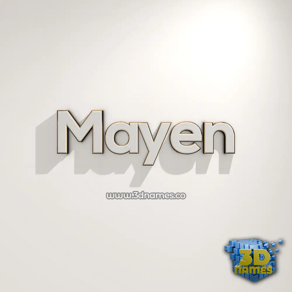 mayen in White Logo Warm style - 3D name wallpaper