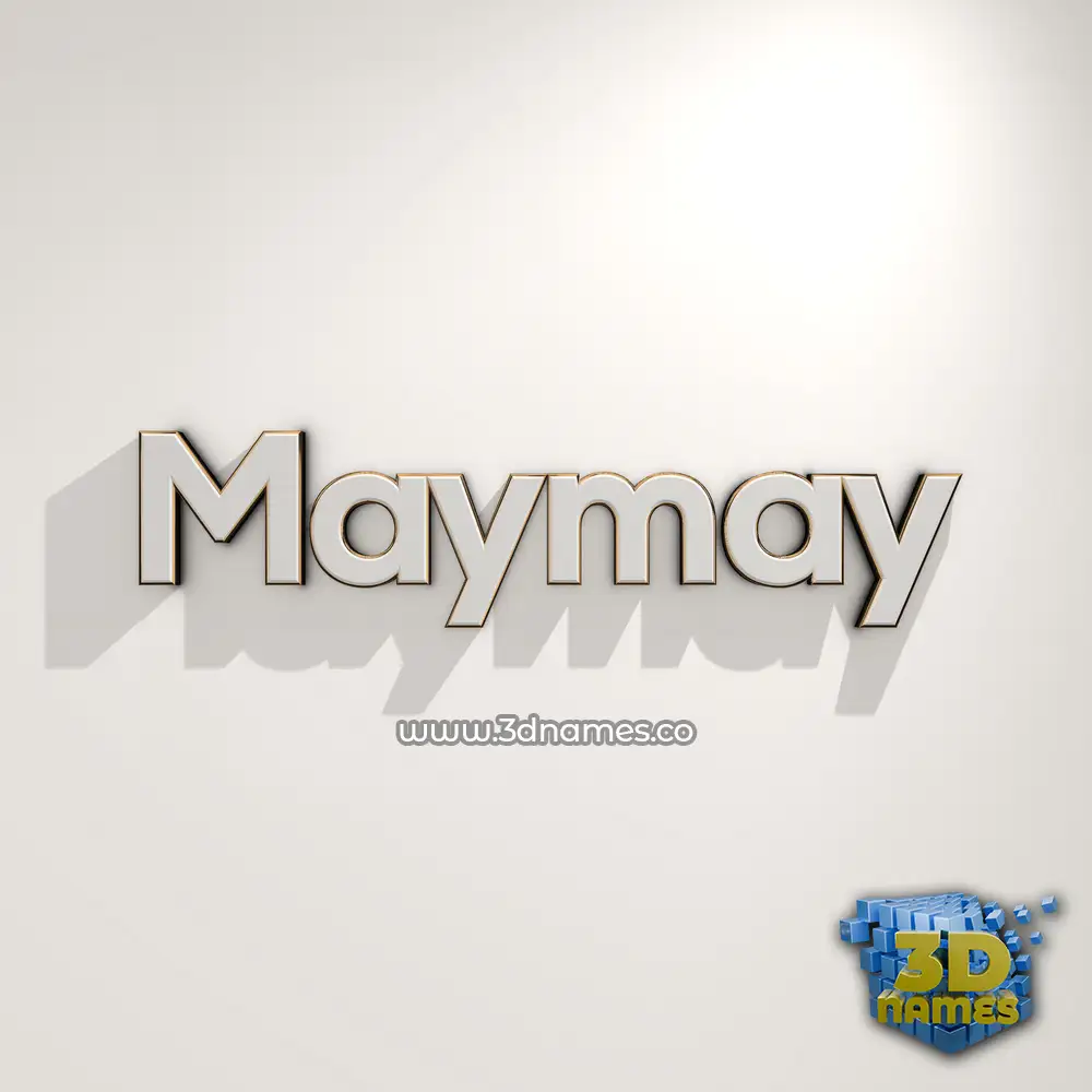 maymay in White Logo Warm style - 3D name wallpaper