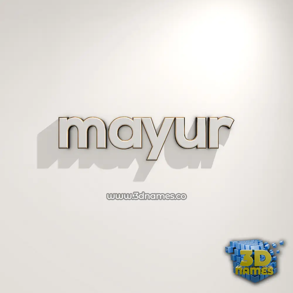 mayur in White Logo Warm style - 3D name wallpaper