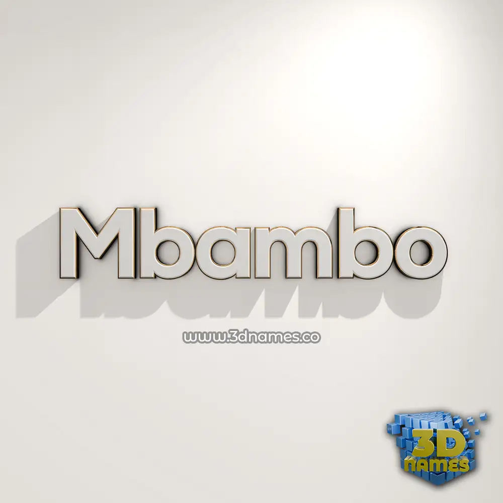 mbambo in White Logo Warm style - 3D name wallpaper