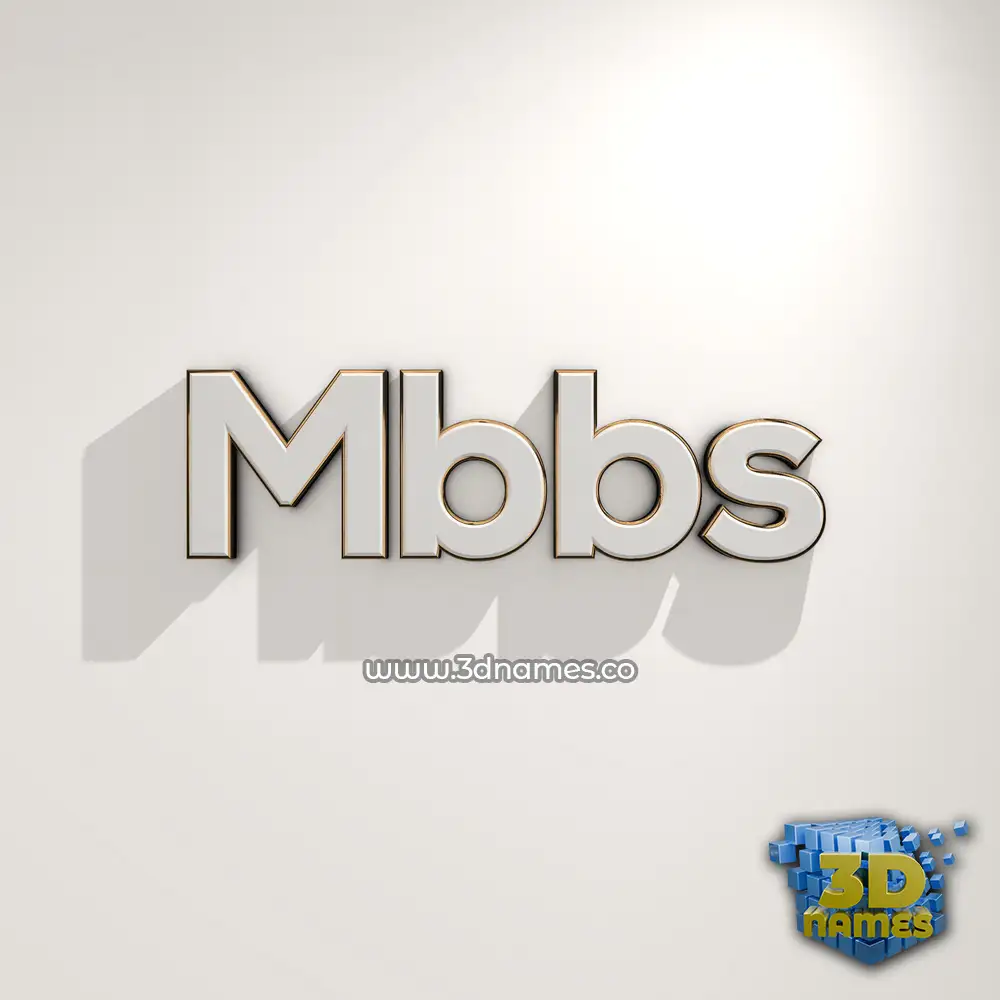 mbbs in White Logo Warm style - 3D name wallpaper