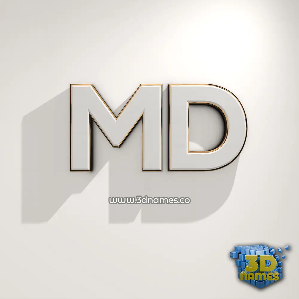 md in White Logo Warm style - 3D name wallpaper