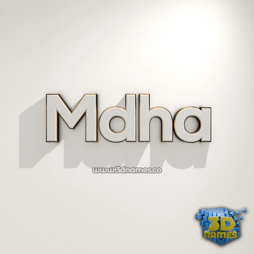 mdha in White Logo Warm style - 3D name wallpaper
