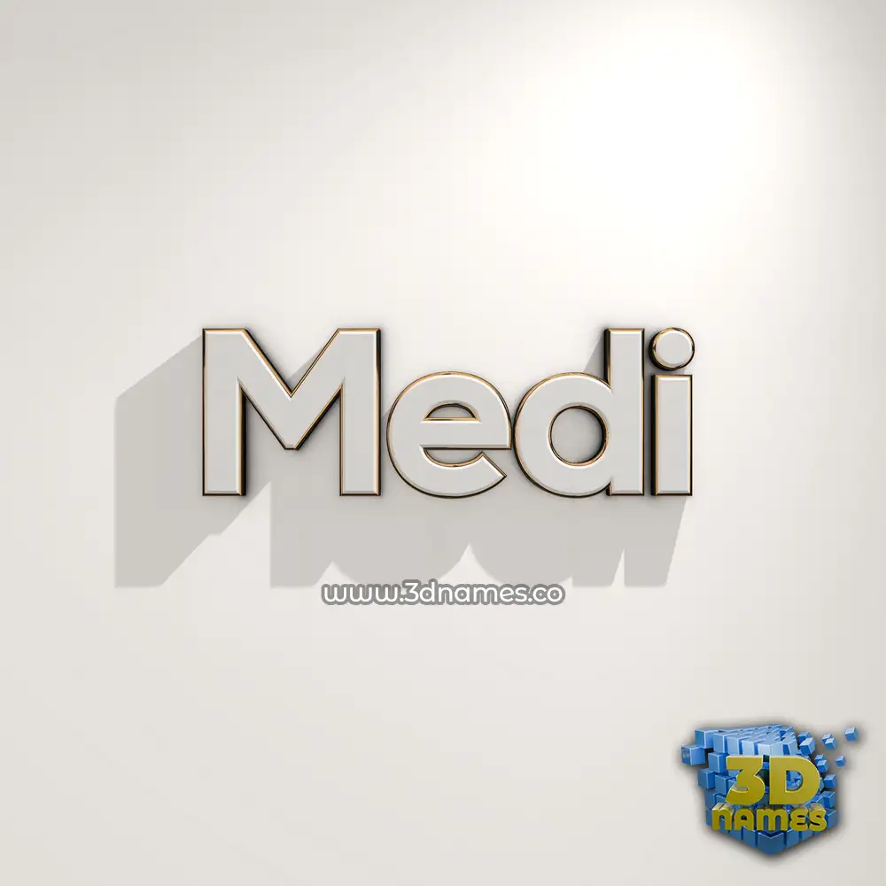 medi in White Logo Warm style - 3D name wallpaper