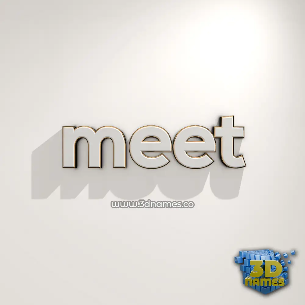 meet in White Logo Warm style - 3D name wallpaper