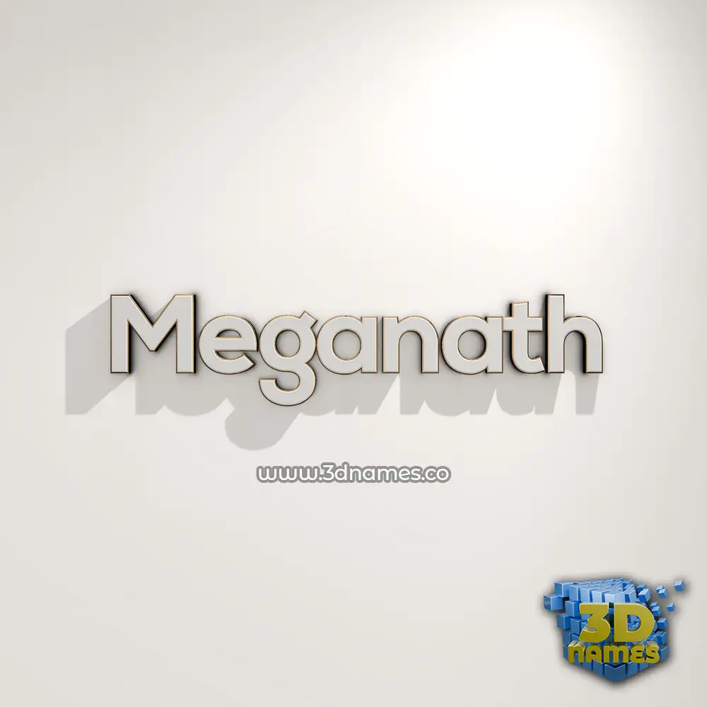 meganath in White Logo Warm style - 3D name wallpaper