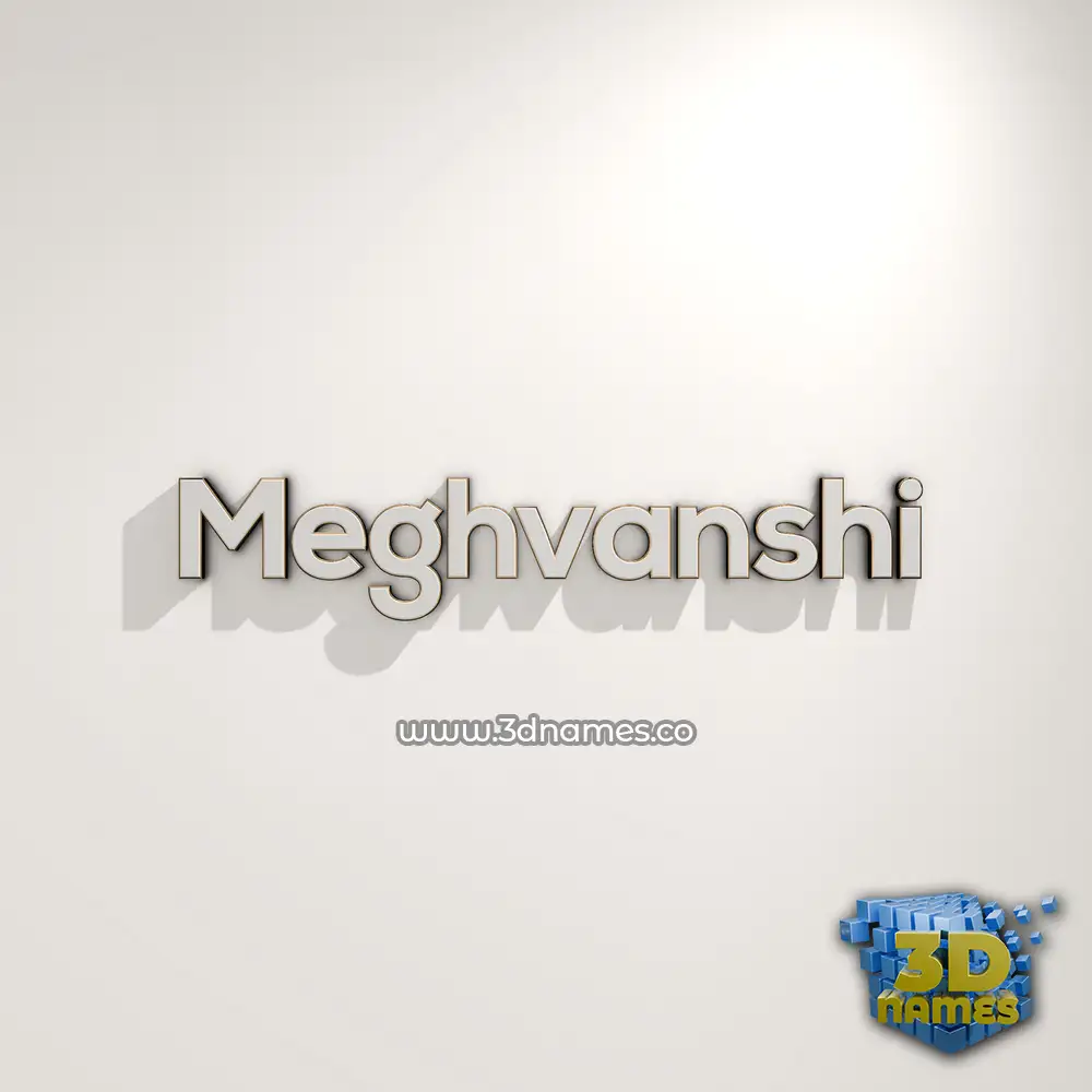 meghvanshi in White Logo Warm style - 3D name wallpaper