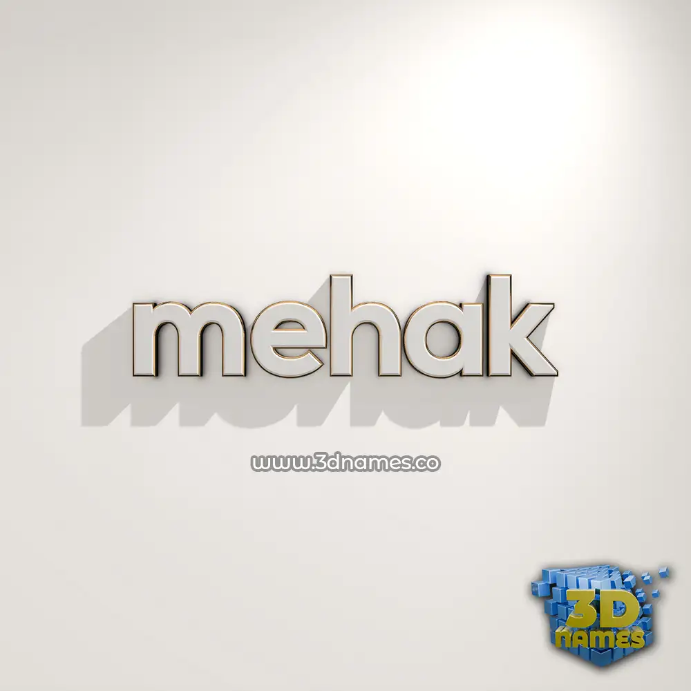 mehak in White Logo Warm style - 3D name wallpaper