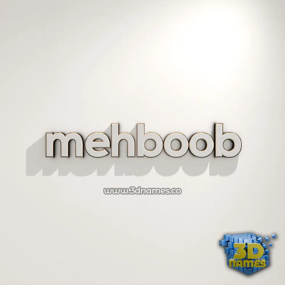 mehboob in White Logo Warm style - 3D name wallpaper