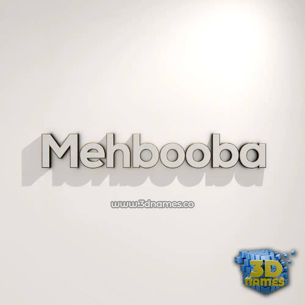 mehbooba in White Logo Warm style - 3D name wallpaper